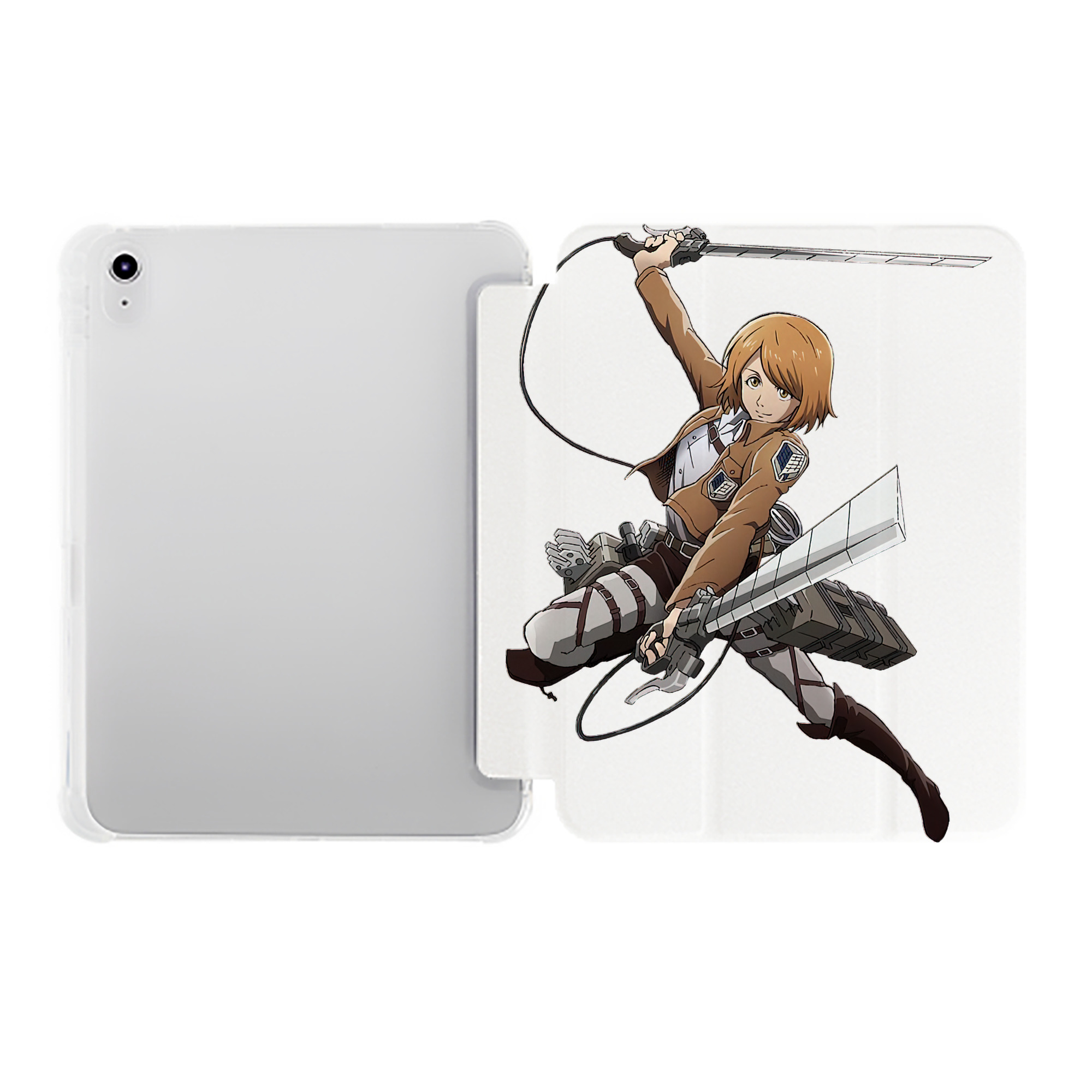 （画像用） 進撃の巨人 ペトラ·ラル Attack on Titan Petra Rall IPad ケース ペン収納付き 三つ折りスタンド PUレザー×シリコン 対応機種9.5/10.5/10.9インチ